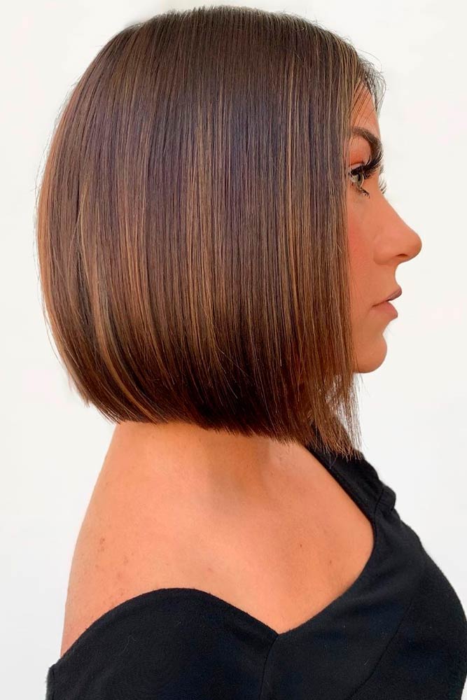 Sleek Blunt Bob #sleekhair #brownhair