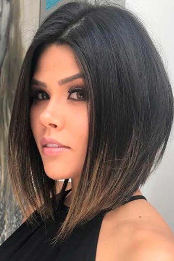 Messy Inverted Bob For Brunettes #darkombre #casualhairstyle