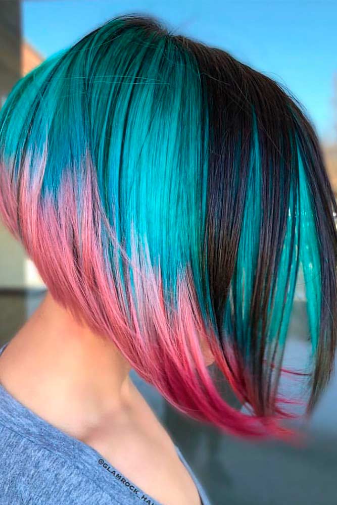 Blue And Pink Gradient Hair #colorfulhair #alinehairstyles