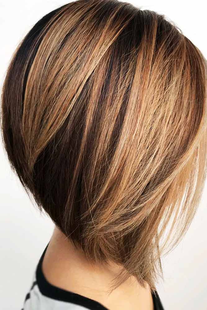 stacked angled layered bob