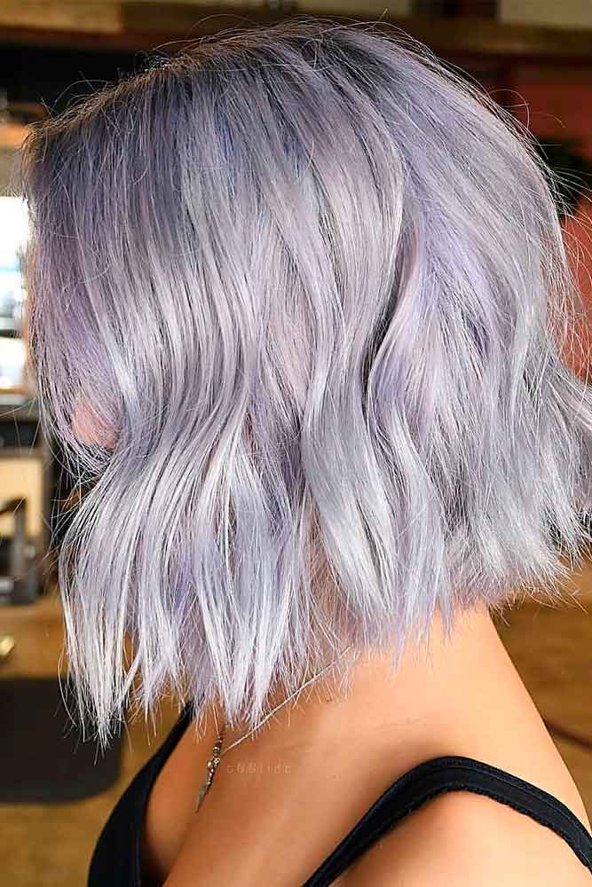 Silvery Purple Waves #stylishhairstyles #purplehair