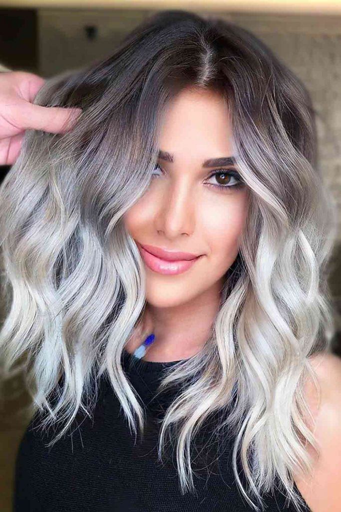 Ombre Shoulder Length Wavy Hair