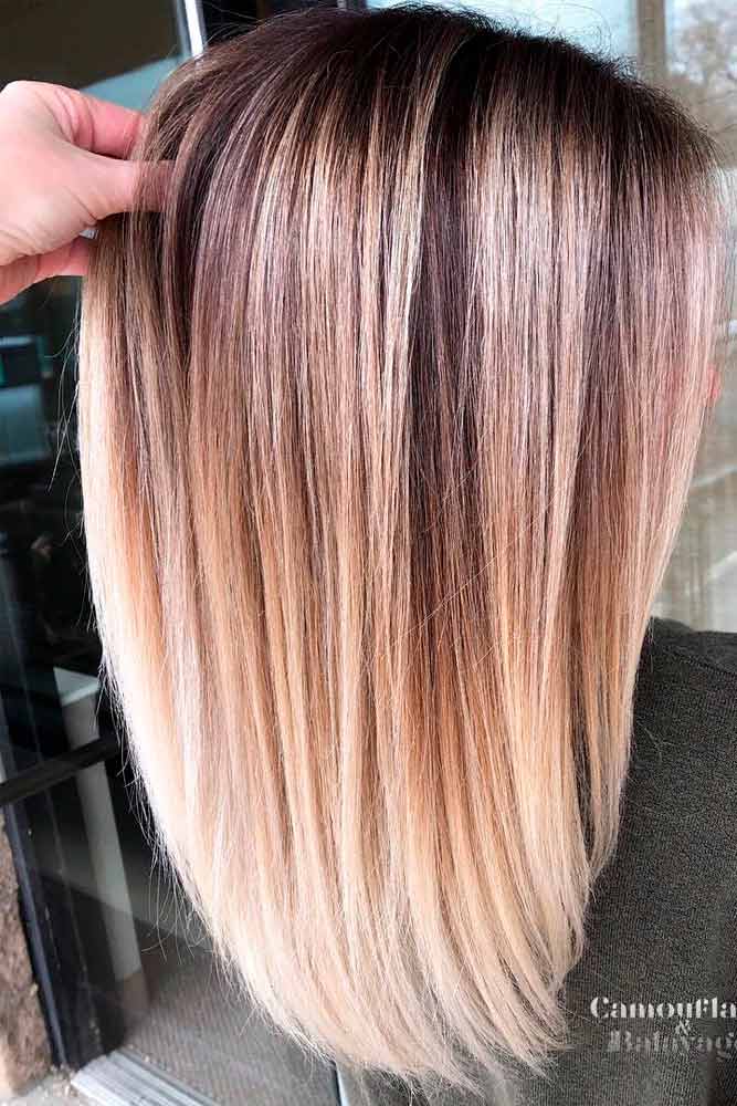 Blonde Ombre U-Cut #straighthair #ombrehair