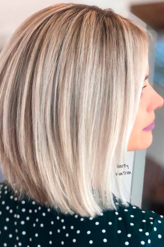 Classic Inverted Bob #bobhairstyles #blondehighlights
