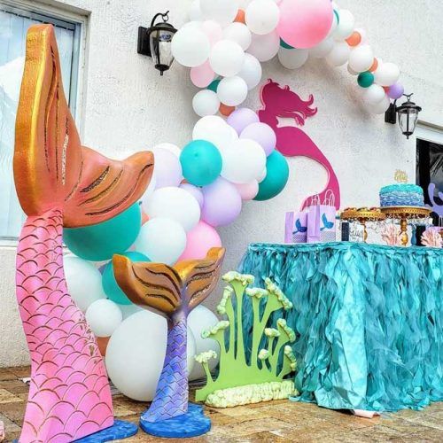 Mermaid Pool Party Decorations #mermaidparty