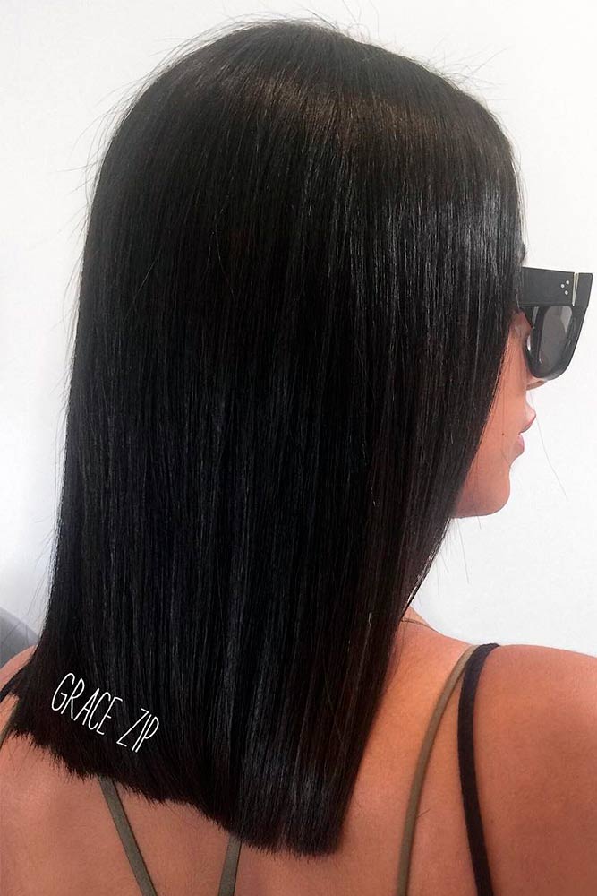 Dark brown shoulder 2024 length straight hair