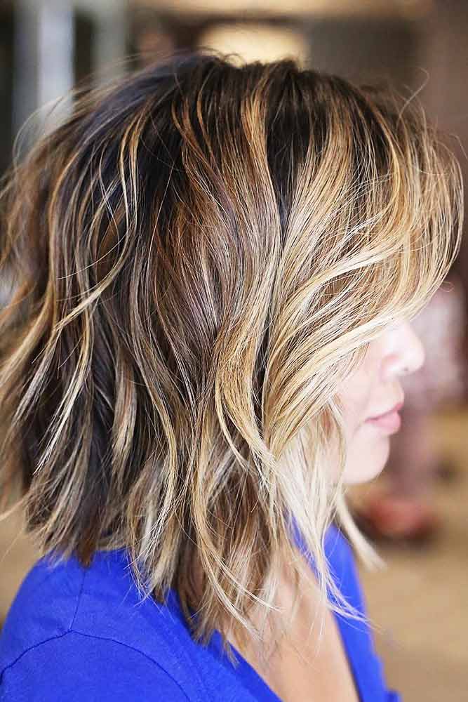 Shaggy Bob Cut With Saturated Balayage