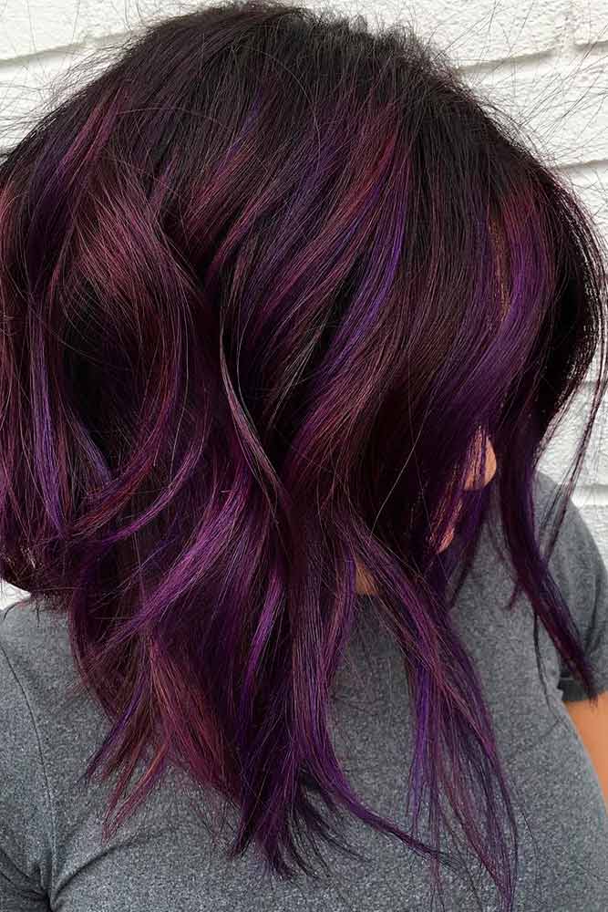Thick Brown Layers With Lilac Highlights