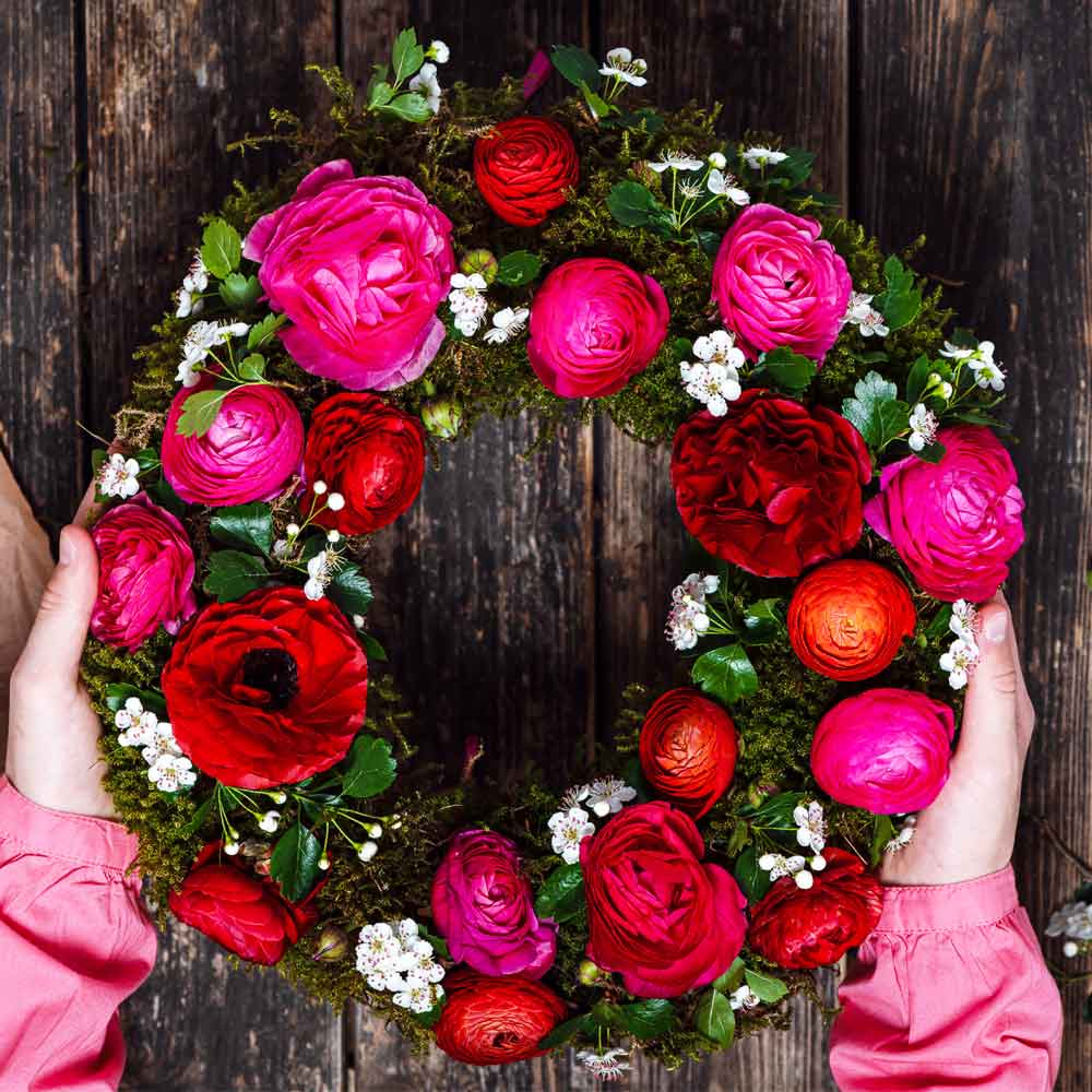 Floral Wreath with Peonies 
