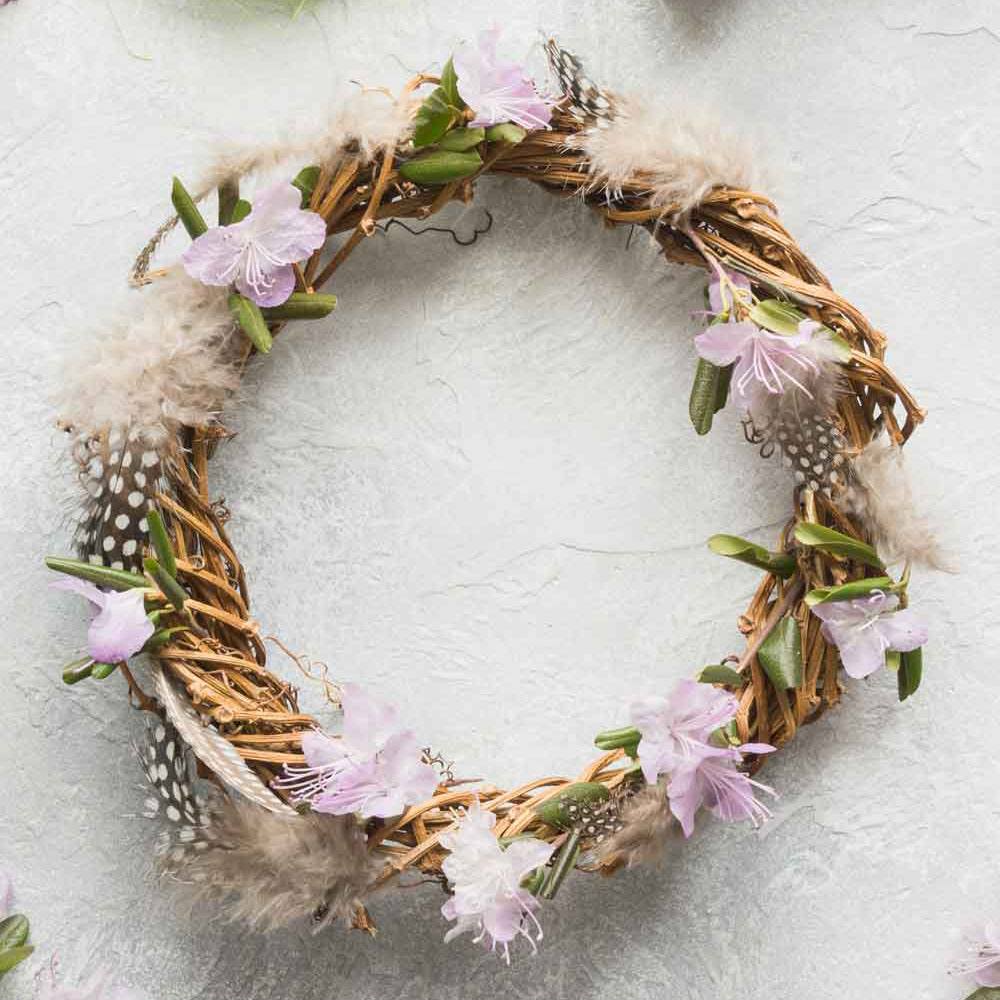 Easter Wreath with Feathers
