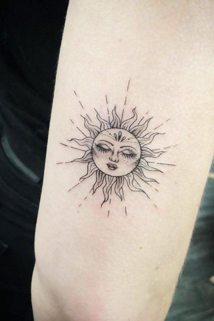 Creative Sun Tattoo Idea