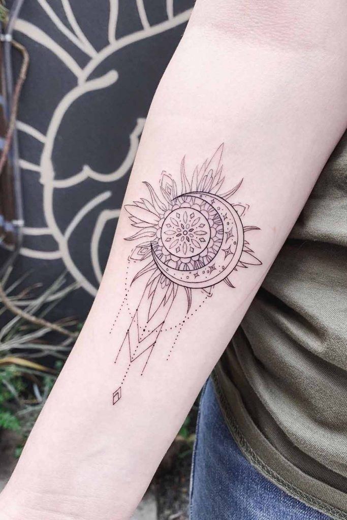 The Symbolic Meaning of Sun and Moon Tattoos  On Your Journey