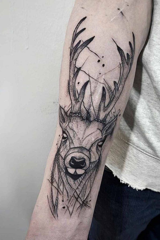 Sketch Tattoos Style #sketchtattoo #deertattoo