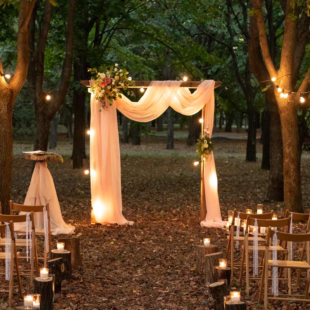 Wedding Arch with Fabric Decoration