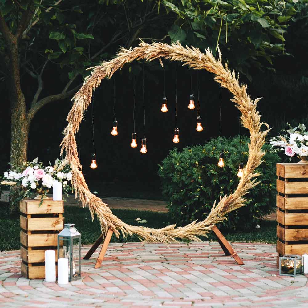 Round Wedding Arch Idea with Lights