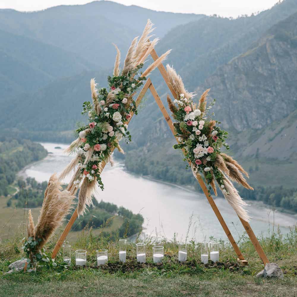 Triangle Wedding Arch with Candles