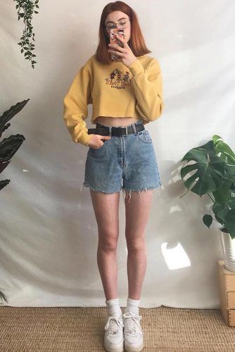 80s jean best sale shorts outfit