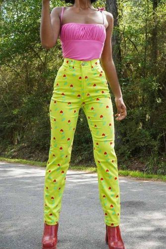 Floral And Neon Fashion Trend #neonjeans