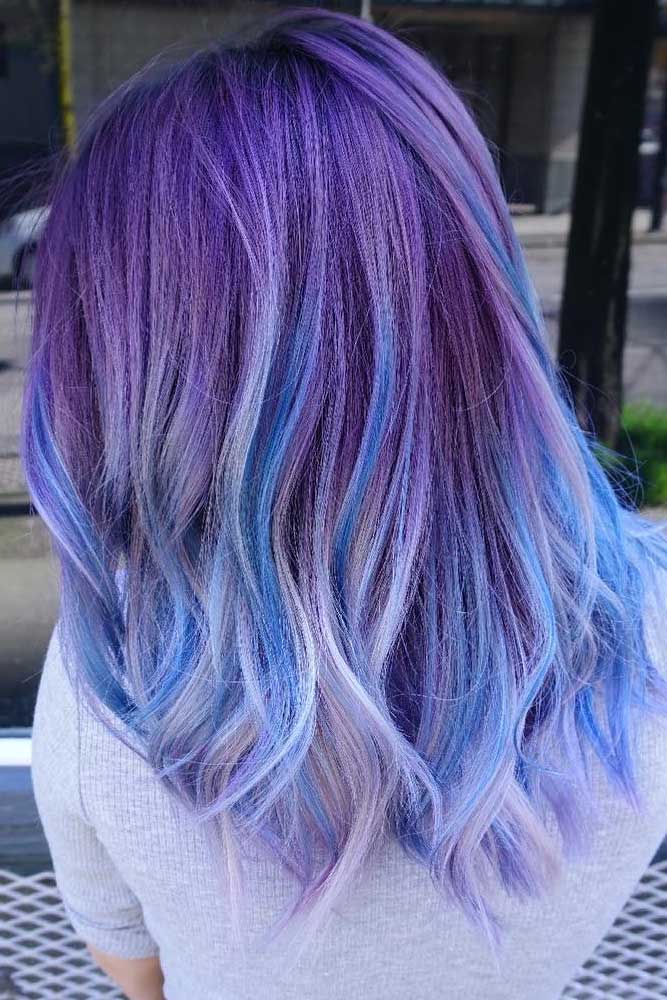 Cool Ombre Hair With Blue Highlights #bluehair #hairhighlights