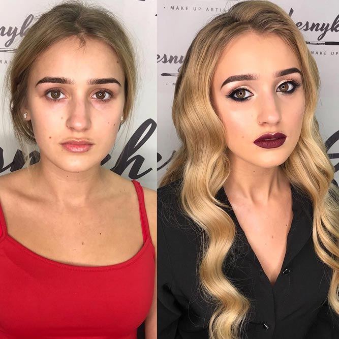 Before And After Makeup Transformations With Dark Lips