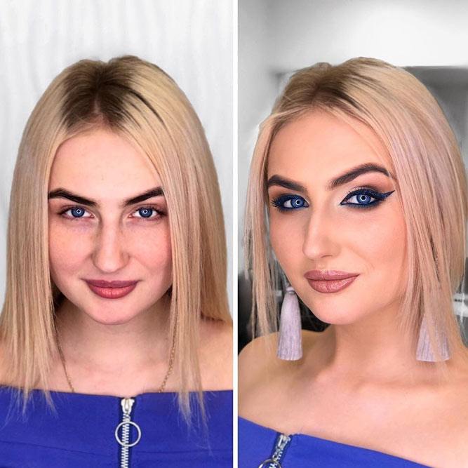 Before And After Makeup Transformations with accent on eyes