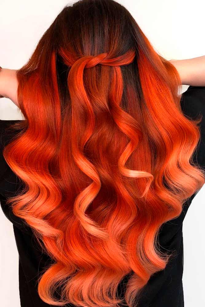 Totally Tangerine #ombrehair #wavyhairstyles