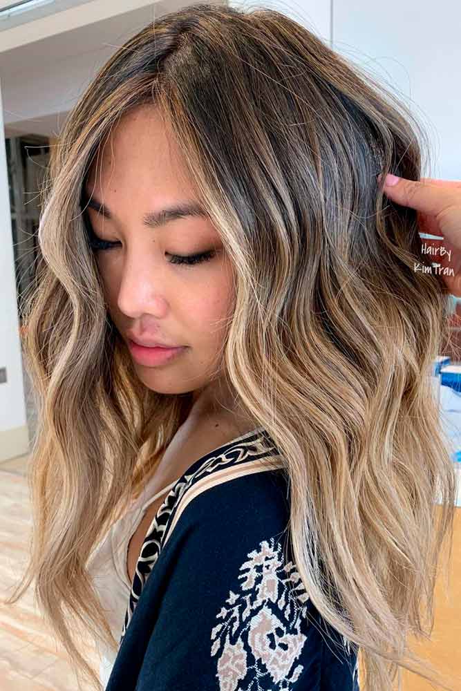 Gold Brown Ombre Hairstyle #ombrehair #goldhair
