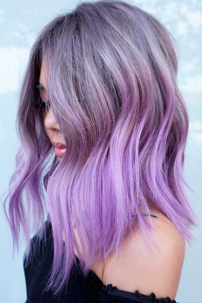 Grey And Purple Ombre Hair #ombrehair #greyhair