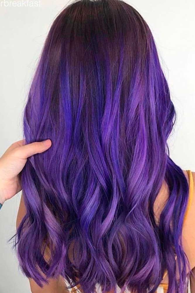 Blue And Purple Highlights #bluehair #hairhighlights