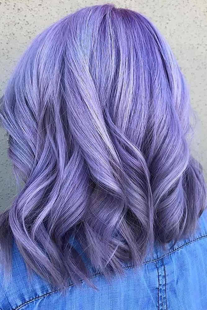 Soft Purple Ombre For Medium Length Hair #curlyhair #lavenderhair