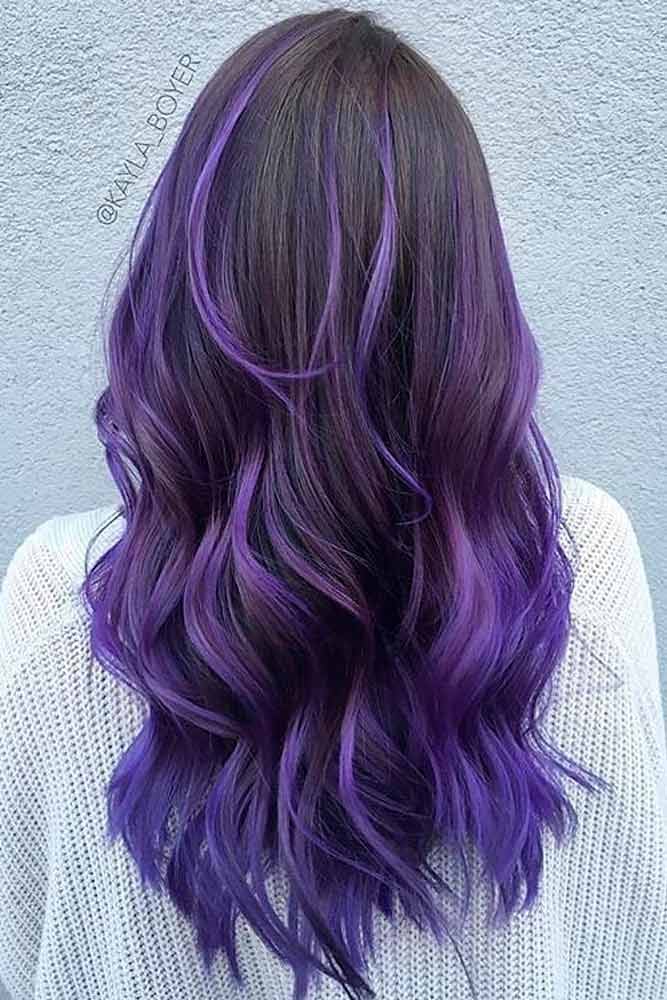 Lavender Tips On Long Hair #longhair #hairhighlights