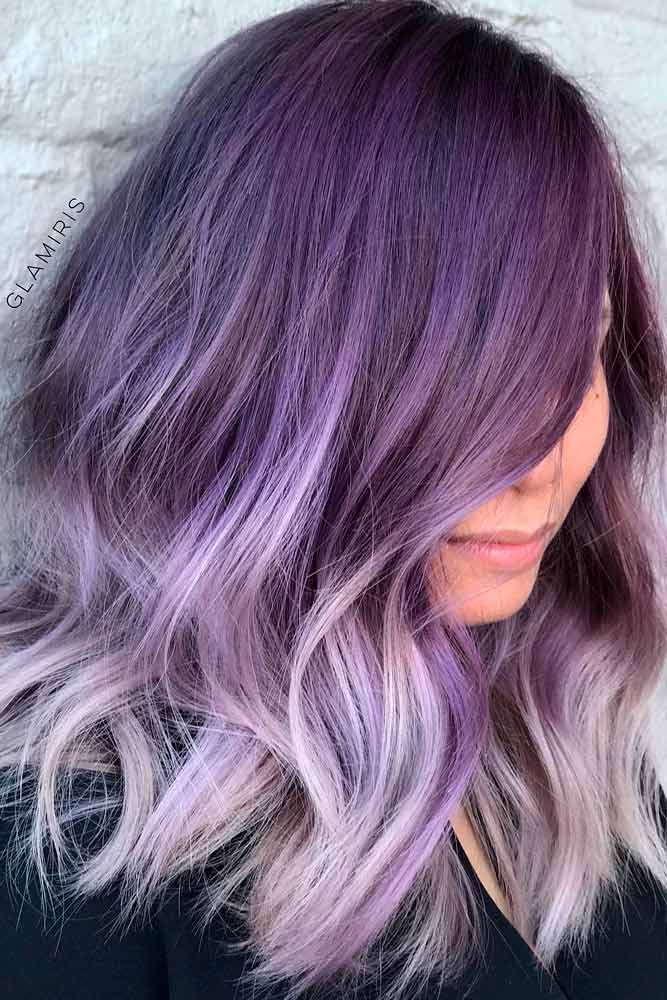 Silver And Purple Ombre #ombrehair