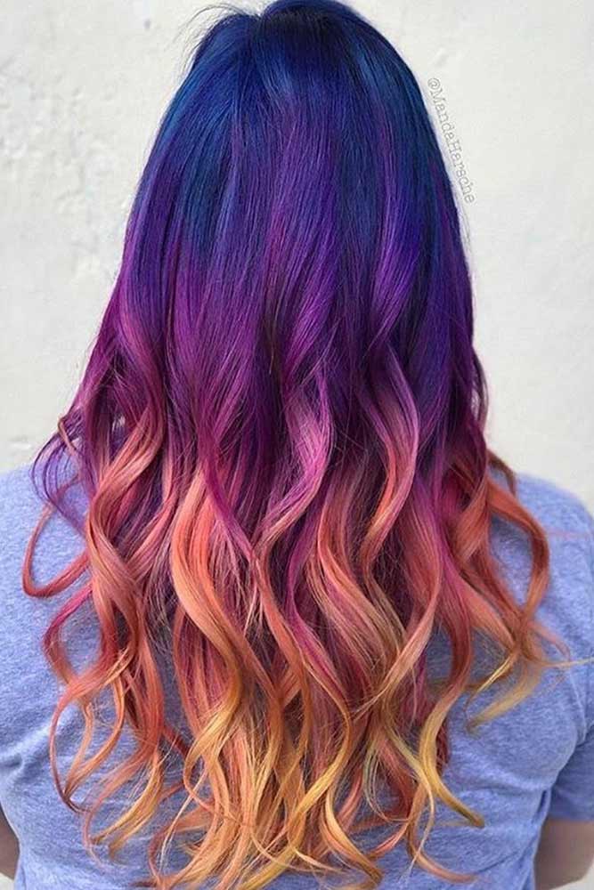 Sunset Ombre Hairstyle #colorfulhair