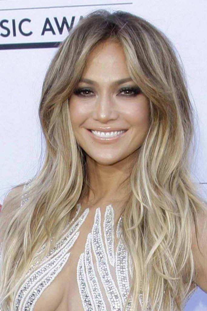 Jennifer Lopez with Curtain Bangs