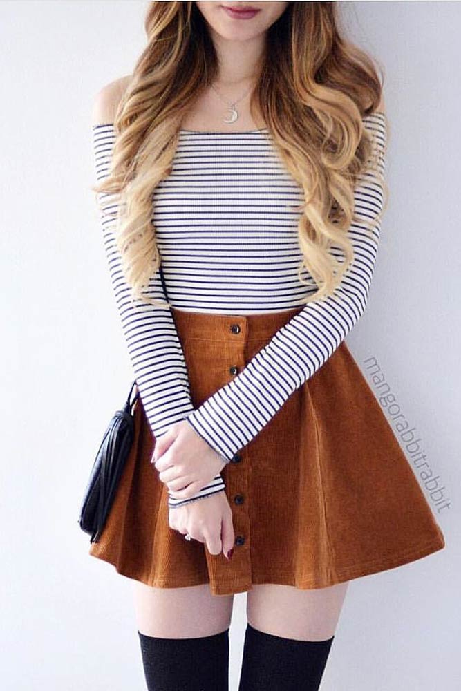 Comfy School Outfit with Skirt