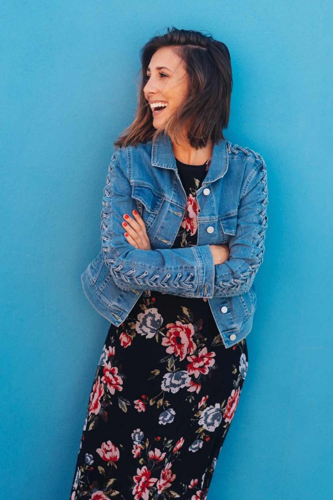 Denim Jacket with Floral Maxi Dress