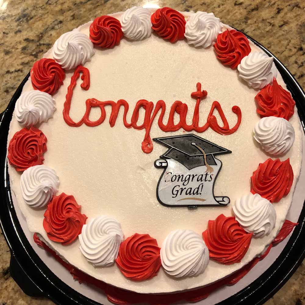 Black and Red Graduation Cake