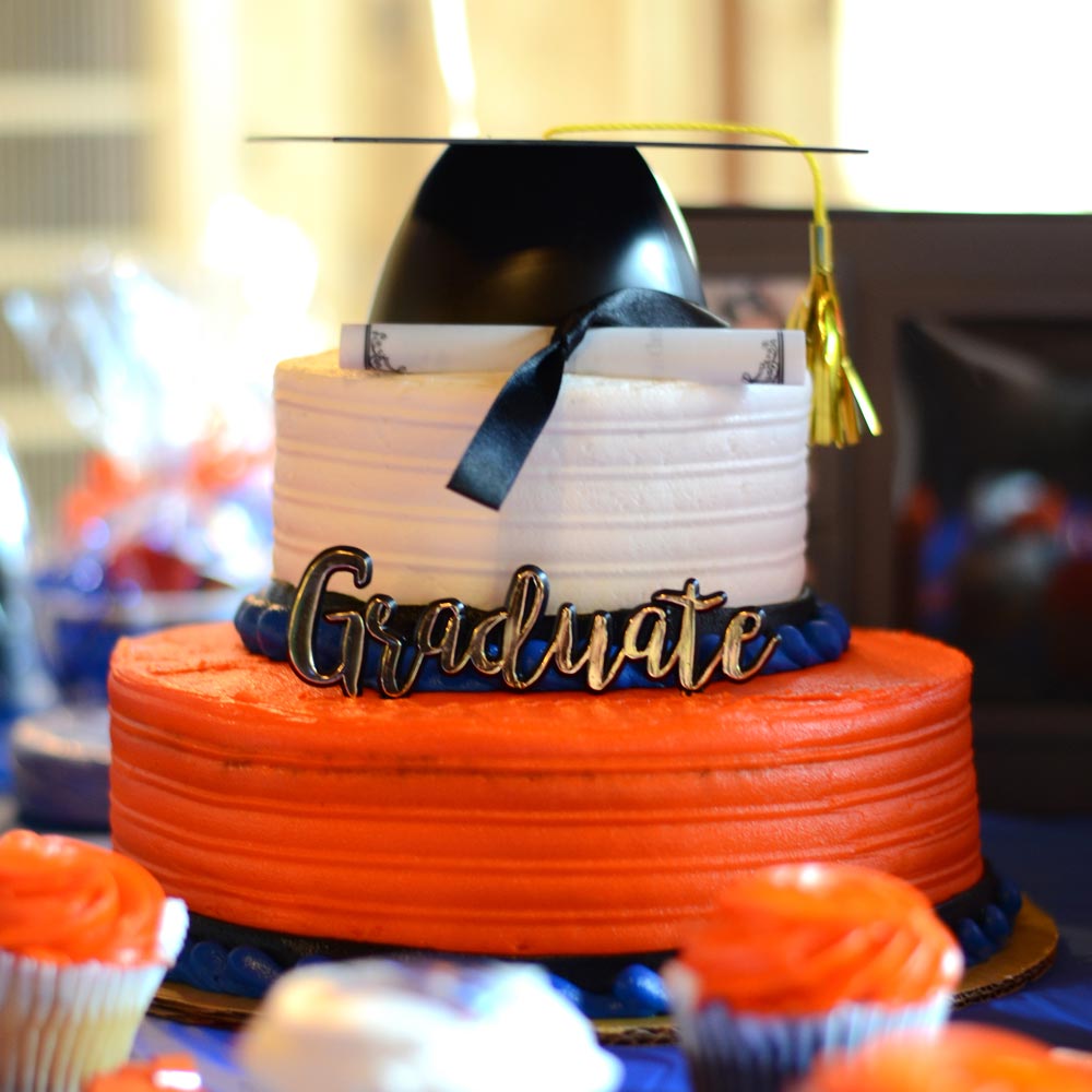 Graduation Cake with a Cap and Lettering