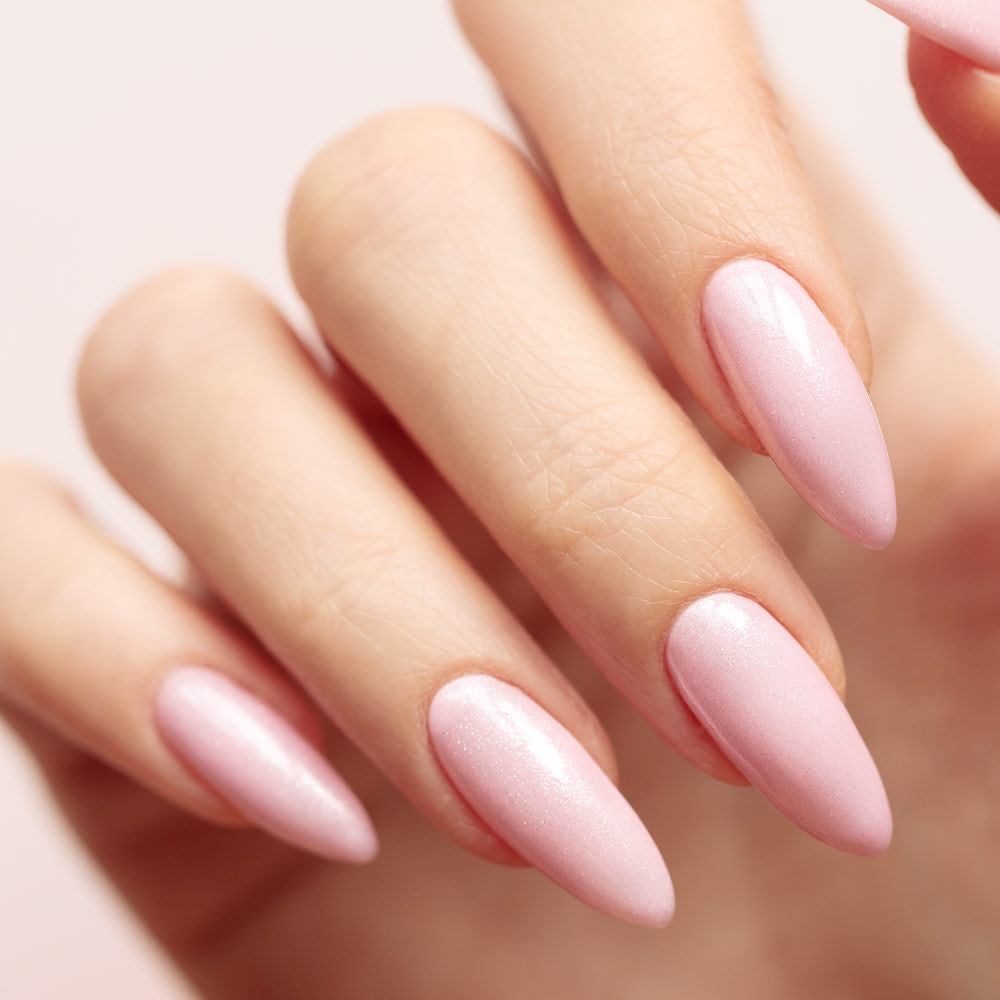 Long Pink Almond Nails