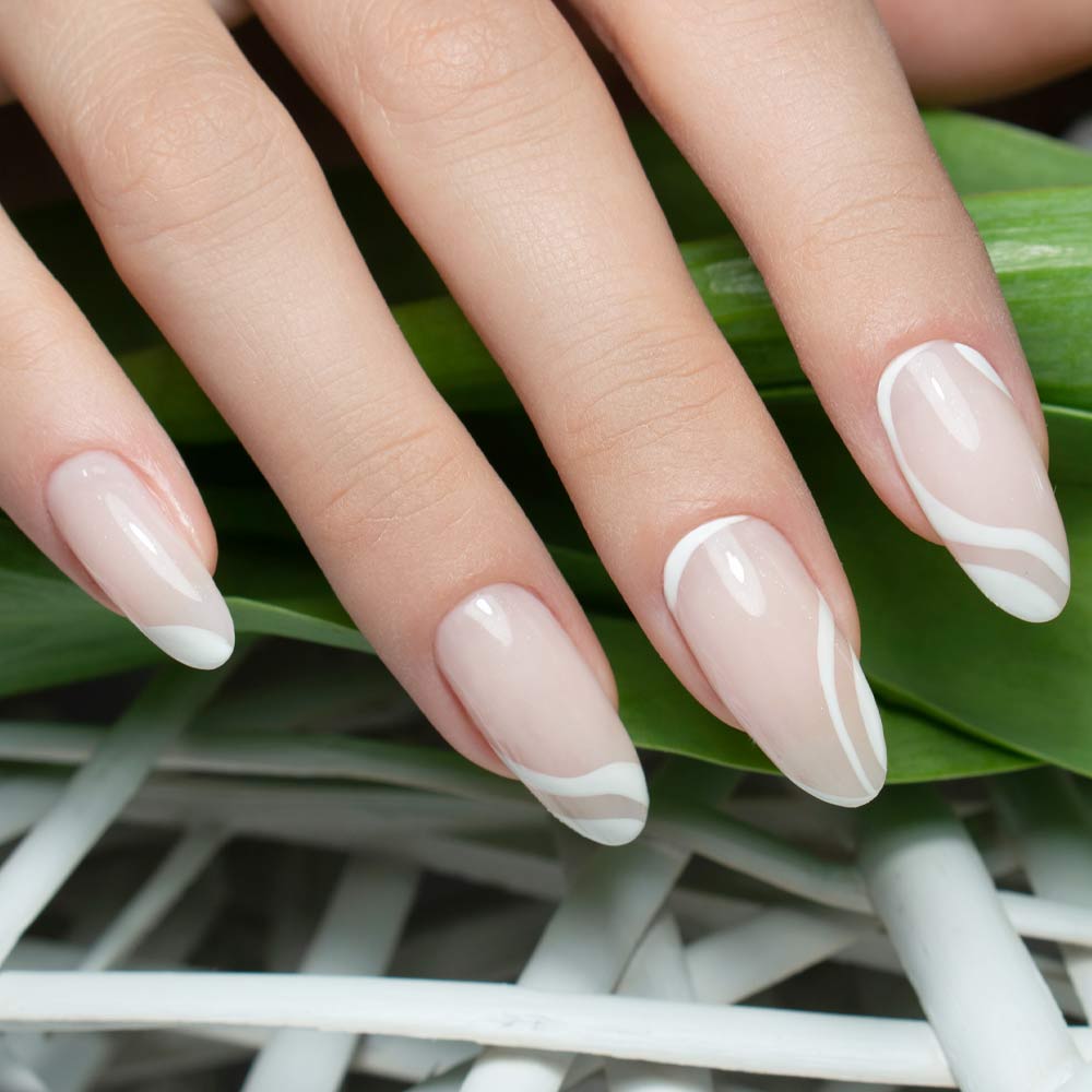 Nude Nails with Stripes