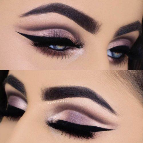 Gray Cut Crease With Bold Eyeliner #graycutcrease