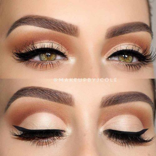 Nude Cut Crease With Black Eyeliner #nudecutcrease