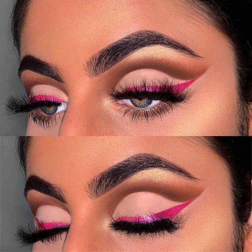 Cut Crease With Pink Eyeliner #pinkeyeliner