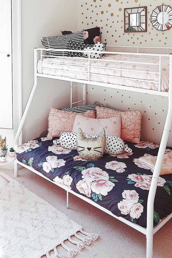 Bunk Bed For Your Bedroom #patternedwallpaper