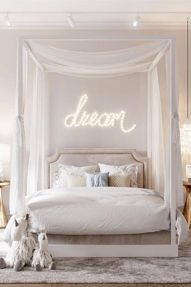 Teen Bedroom Design In White Color #walldecor