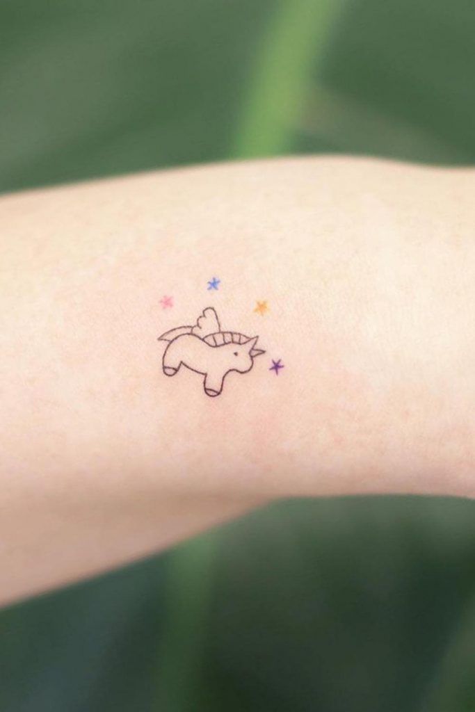 Cute Unicorn Minimalist Tattoo