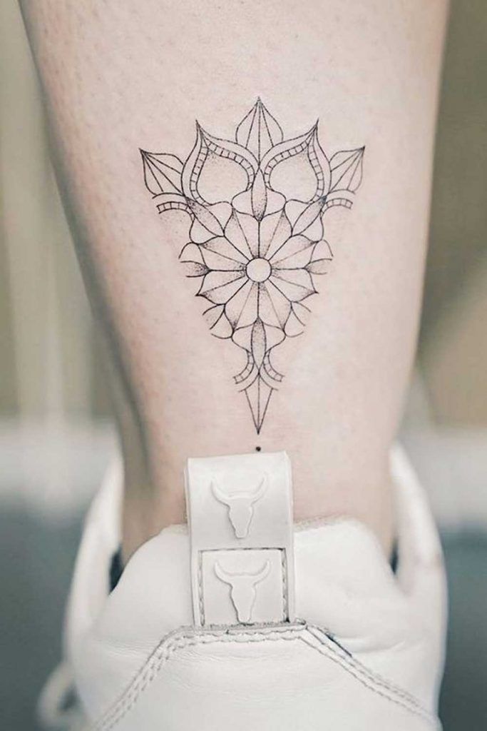 Ornamental Tattoo For Leg