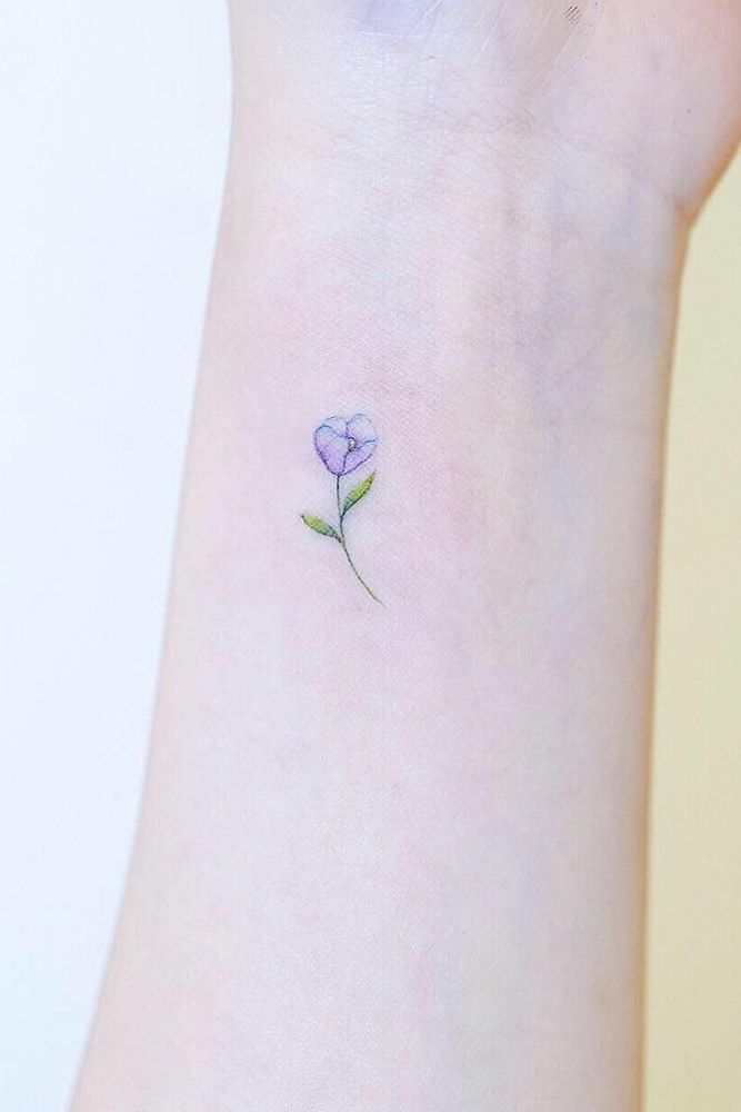 Violet flower tattoo - Tattoogrid.net