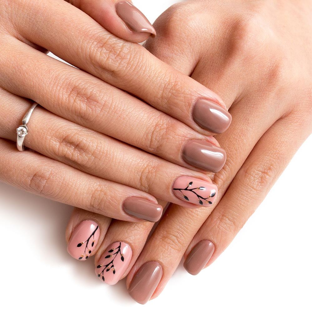 Nude Nails with Accent Design