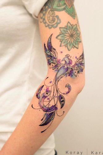 Galaxy Phoenix Tattoo On Arm #armtattoo #galaxyphoenix
